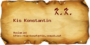 Kis Konstantin névjegykártya